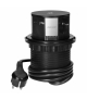 Gniazdo meblowe Ø10cm wysuwane z blatu z ładowarką indukcyjną, ładowarką USB i przewodem 1,5m, 3x2P+Z (Schuko), Qi 1.2.4 max. 10
