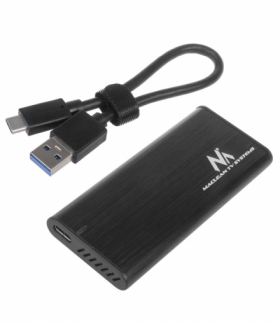 Obudowa dysku, SSD M.2, NVMe (PCIe), NGFF (SATA), USB 3.1, rozmiary 2230/2240/2260/2280, aluminiowa obudowa, MCE443 Maclean CEN-79665