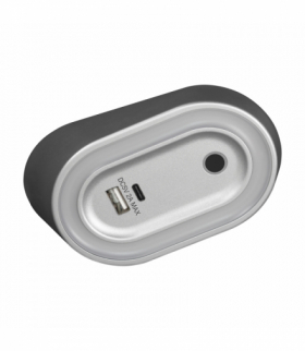 AGRA lampka podszafkowa LED 2,5W, 80lm, 4000K, z włącznikiem bezdotykowym i funkcją ładowania USB A+C, szara Orno AD-OM-6564L4/G/USB