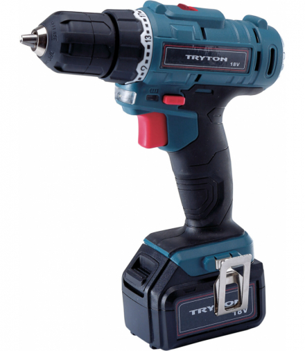 Wiertarko-wkrętarka 18V li-ion, 2 aku + ładowarka 3-5h 2bieg Tryton TFV18B2