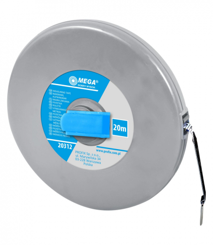 Taśma miernicza z włókna szklanego 20m, Mega 20312