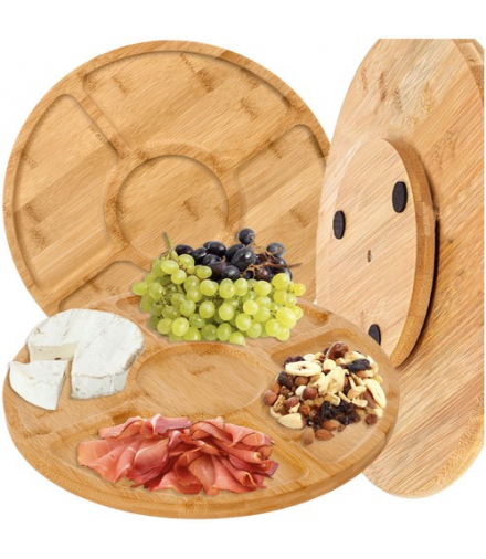 Deska bambusowa obrotowa do serwowania serów, przekąsek i wędlin Ruhhy 24290 00024290