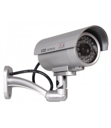 Atrapa kamery tubowej, diody IR LED, srebrna, IR9000S CE CEN-32318