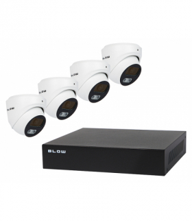 Zestaw monitoringu POE 4x5MP, 1TB, BL-Ki5T4/POE/1TB, 4x kamery kopułowe 5MP, Dysk HDD 1TB, Blow 78-671