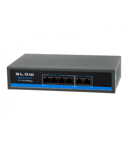 Switch POE do kamer blow 4xPOE 100mbs 75W bl-sw6-4p Blow 77-935