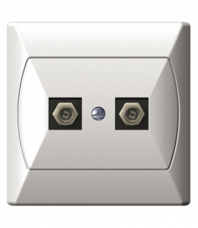 AKCENT GPA-2AF/00 Gniazdo antenowe typu F podwójne Biały Ospel