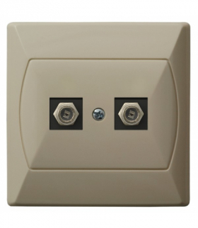 AKCENT GPA-2AF/01 Gniazdo antenowe typu F podwójne Beżowy Ospel