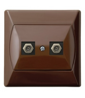 AKCENT GPA-2AF/24 Gniazdo antenowe typu F podwójne Brązowy Ospel