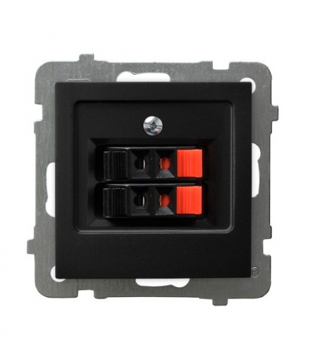 AS GG-2G/m/33 Gniazdo głośnikowe podwójne Czarny Metalik Ospel