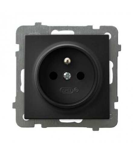 AS GP-1GZ/m/33 Gniazdo pojedyncze z uziemieniem Czarny Metalik Ospel