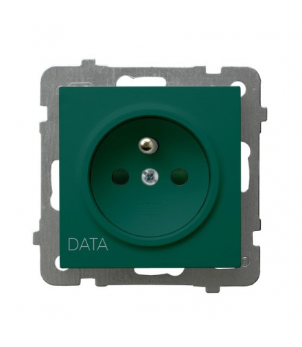 AS GP-1GZDP/m/12 Gniazdo pojedyncze z uziemieniem DATA z przesłonami torów prądowych Zielony Ospel
