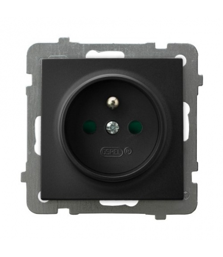 AS GP-1GZP/m/33 Gniazdo pojedyncze z uziemieniem z przesłonami torów prądowych Czarny Metalik Ospel