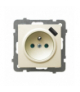 AS GP-1GZPUSB/m/27 Gniazdo pojedyncze z uziemieniem z przesłonami torów prądowych, z ładowarką USB Ecru Ospel