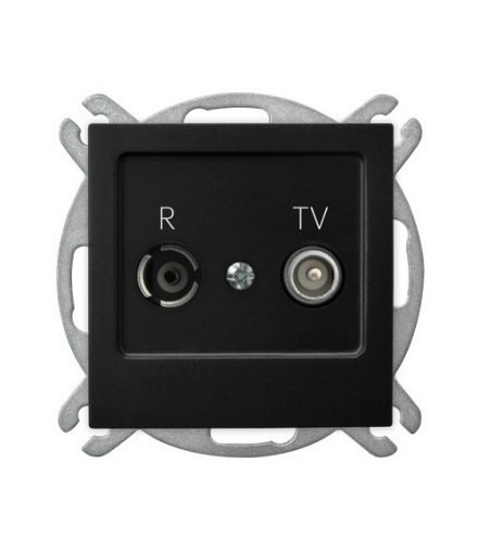 AS GPA-14GP/m/33 Gniazdo RTV przelotowe 14-dB Czarny Metalik Ospel