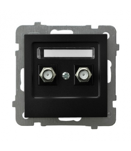 AS GPA-2GF/m/33 Gniazdo antenowe typu F podwójne Czarny Metalik Ospel