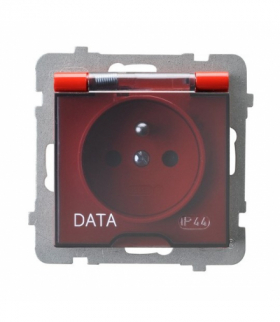 AS GPH-1GZD/m/00/d Gniazdo bryzgoszczelne z uziemieniem DATA IP-44 wieczko przezroczyste Czerwony Ospel