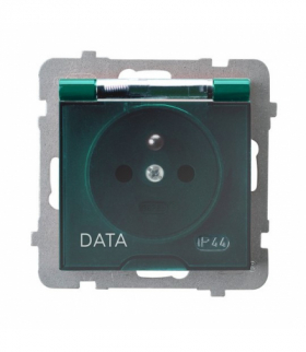 AS GPH-1GZD/m/12/d Gniazdo bryzgoszczelne z uziemieniem DATA IP-44 wieczko przezroczyste Zielony Ospel