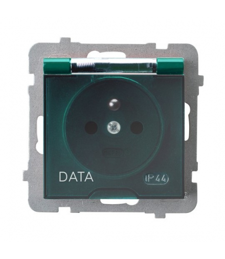 AS GPH-1GZD/m/12/d Gniazdo bryzgoszczelne z uziemieniem DATA IP-44 wieczko przezroczyste Zielony Ospel
