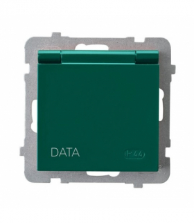 AS GPH-1GZD/m/12/w Gniazdo bryzgoszczelne z uziemieniem DATA IP-44 wieczko w kolorze wyrobu Zielony Ospel