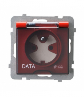AS GPH-1GZK/m/00/d Gniazdo bryzgoszczelne z uziemieniem DATA z kluczem uprawniającym IP-44 wieczko przezroczyste Czerwony Ospel