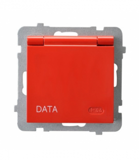 AS GPH-1GZK/m/00/w Gniazdo bryzgoszczelne z uziemieniem DATA z kluczem uprawniającym IP-44 wieczko w kolorze wyrobu Czerwony Ospel