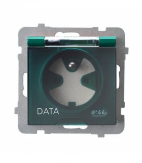 AS GPH-1GZK/m/12/d Gniazdo bryzgoszczelne z uziemieniem DATA z kluczem uprawniającym IP-44 wieczko przezroczyste Zielony Ospel