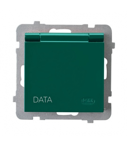 AS GPH-1GZK/m/12/w Gniazdo bryzgoszczelne z uziemieniem DATA z kluczem uprawniającym IP-44 wieczko w kolorze wyrobu Zielony Ospel
