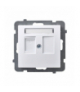 AS GPK-1GP/p/00 Obudowa gniazda pojedynczego z przesłoną typu Keystone prosta Biały Ospel