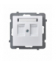 AS GPK-2GP/p/00 Obudowa gniazda podwójnego z przesłoną typu Keystone prosta Biały Ospel