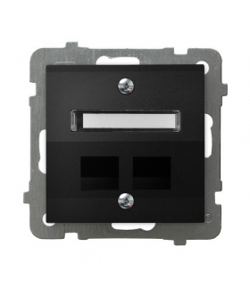 AS GPK-2GS/p/33 Obudowa gniazda podwójnego typu Keystone skośna Czarny Metalik Ospel