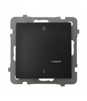 AS ŁP-11GS/m/33 Łącznik dwubiegunowy z podświetleniem niebieskim Czarny Metalik Ospel