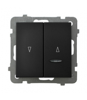 AS ŁP-7GBS/m/33 Łącznik żaluzjowy z podświetleniem niebieskim z blokadą mechaniczną Czarny Metalik Ospel