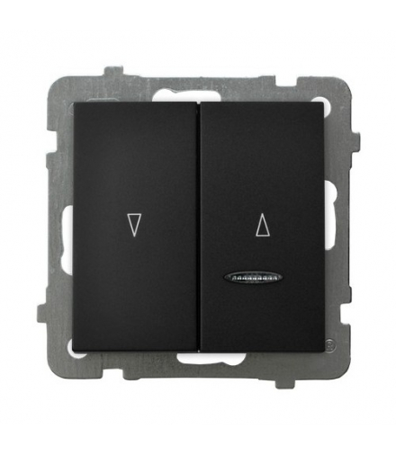 AS ŁP-7GBS/m/33 Łącznik żaluzjowy z podświetleniem niebieskim z blokadą mechaniczną Czarny Metalik Ospel