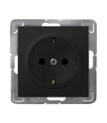 IMPRESJA GP-1YS/m/33 Gniazdo pojedyncze z uziemieniem schuko Czarny Metalik Ospel