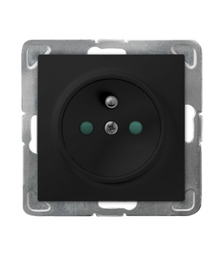 IMPRESJA GP-1YZP/m/33 Gniazdo pojedyncze z uziemieniem z przesłonami torów prądowych Czarny Metalik Ospel
