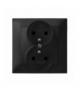 IMPRESJA GP-2YZ/33 Gniazdo podwójne z uziemieniem kompletne z ramką Czarny Metalik Ospel