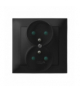 IMPRESJA GP-2YZP/33 Gniazdo podwójne z uziemieniem z przesłonami torów prądowych, kompletne z ramką Czarny Metalik Ospel