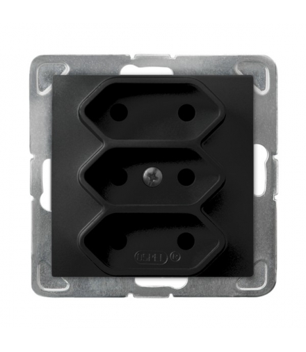 IMPRESJA GP-3Y/m/33 Gniazdo potrójne EURO Czarny Metalik Ospel
