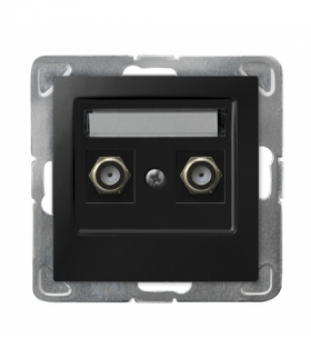 IMPRESJA GPA-2YF/m/33 Gniazdo antenowe typu F podwójne Czarny Metalik Ospel