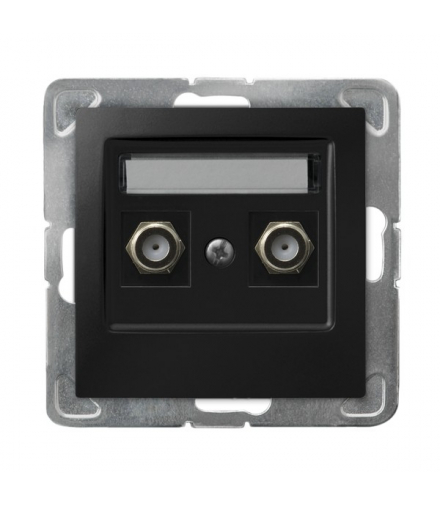 IMPRESJA GPA-2YF/m/33 Gniazdo antenowe typu F podwójne Czarny Metalik Ospel