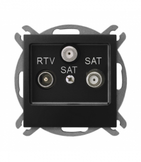 IMPRESJA GPA-Y2S/m/33 Gniazdo RTV-SAT z dwoma wyjściami SAT Czarny Metalik Ospel
