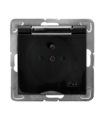 IMPRESJA GPH-1YZP/m/33/d Gniazdo bryzgoszczelne z uziemieniem IP-44 z przesłonami torów prądowych wieczko przezroczyste Czarny Metalik Ospel