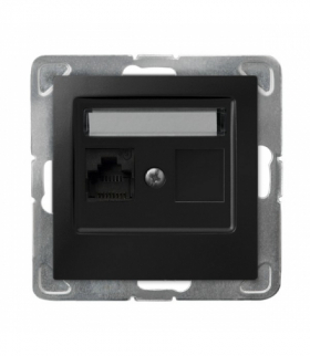IMPRESJA GPK-1Y/K/m/33 Gniazdo komputerowe pojedyncze, kat. 5e MMC Czarny Metalik Ospel