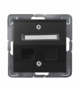 IMPRESJA GPK-1YS/p/33 Obudowa gniazda pojedynczego typu Keystone skośna Czarny Metalik Ospel