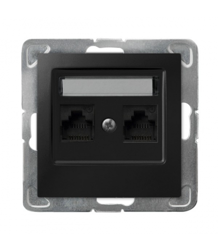 IMPRESJA GPK-2Y/K/m/33 Gniazdo komputerowe podwójne, kat. 5e MMC Czarny Metalik Ospel
