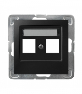IMPRESJA GPK-2Y/p/33 Obudowa gniazda podwójnego typu Keystone prosta Czarny Metalik Ospel