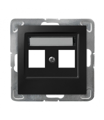 IMPRESJA GPK-2Y/p/33 Obudowa gniazda podwójnego typu Keystone prosta Czarny Metalik Ospel
