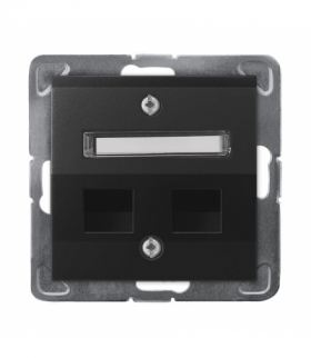 IMPRESJA GPK-2YS/p/33 Obudowa gniazda podwójnego typu Keystone skośna Czarny Metalik Ospel