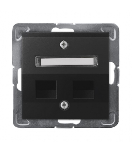IMPRESJA GPK-2YS/p/33 Obudowa gniazda podwójnego typu Keystone skośna Czarny Metalik Ospel