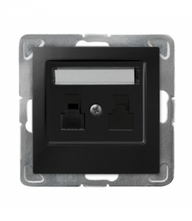 IMPRESJA GPT-1Y/m/33 Gniazdo telefoniczne pojedyncze Czarny Metalik Ospel